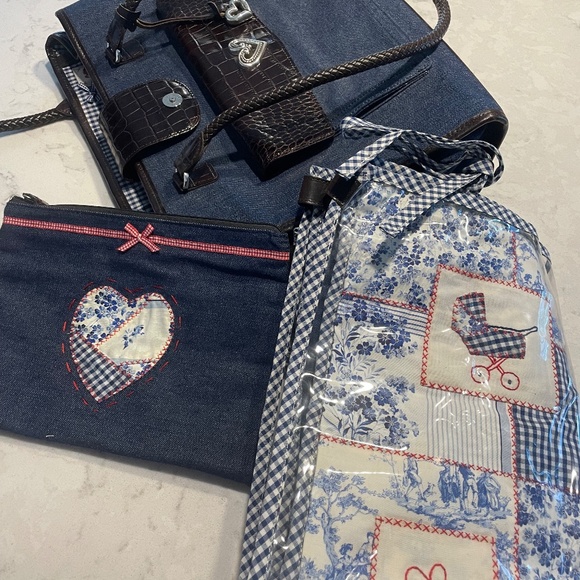Brighton Denim Diaper Bag Retired - Picture 1 of 6